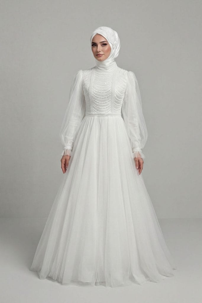 sade tesettür gelinlik düğün konsepti