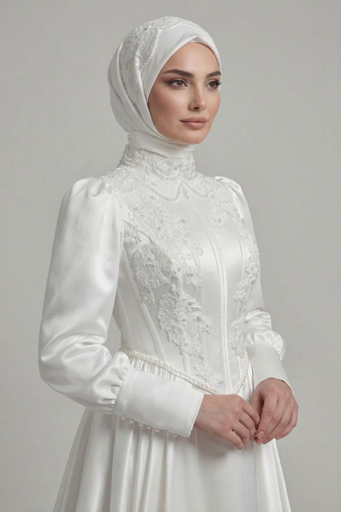 modern tesettür gelinlik tasarımı